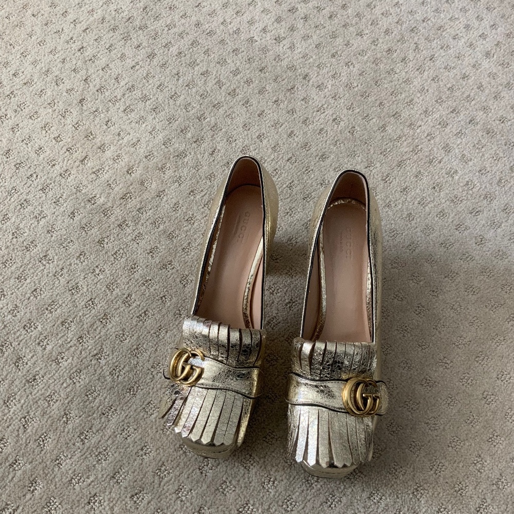 Gucci Gold Platform Shoe Size 40